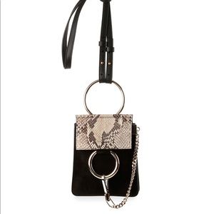Chloe Faye Small Bracelet Bag Black & Python